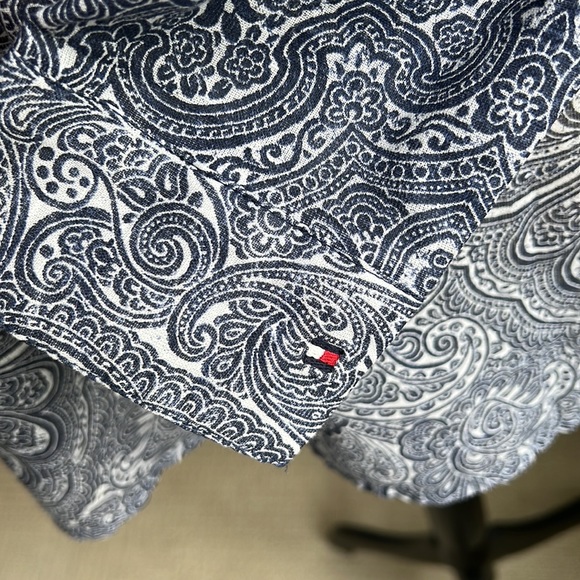 Tommy Hilfiger Blouse Navy/White Quarter Button Size M - Picture 9 of 12